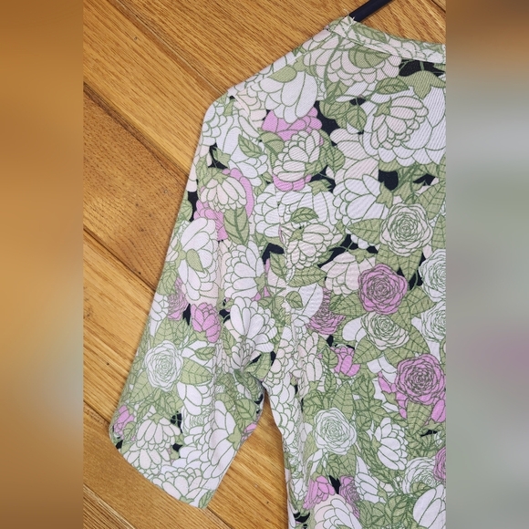 Lularoe Green, Pink, And Cream Floral Print Julia Bodycon Medium Dress - Picture 9 of 14